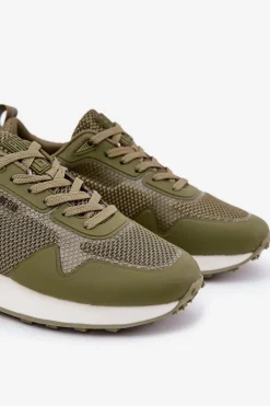 New Big Star Shoes Sneakersy Męskie Na Platformie Big Star RR174360 Hi-Poly System Khaki