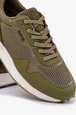 New Big Star Shoes Sneakersy Męskie Na Platformie Big Star RR174360 Hi-Poly System Khaki