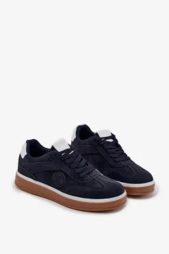 New Big Star Shoes Sneakersy Męskie Niskie Big Star SS174021 HI-POLY SYSTEM Granatowe Niebieski