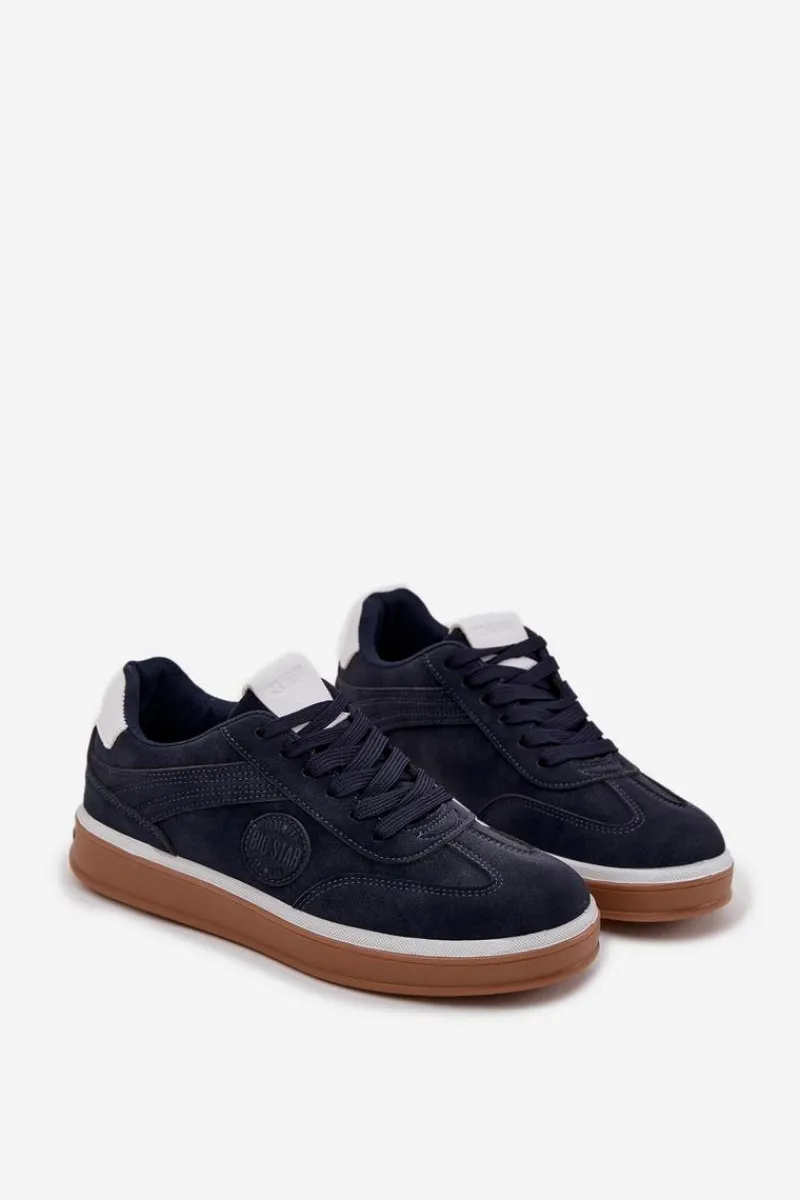 New Big Star Shoes Sneakersy Męskie Niskie Big Star SS174021 HI-POLY SYSTEM Granatowe Niebieski