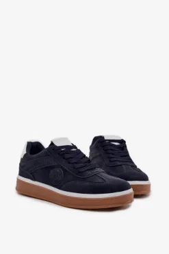 New Big Star Shoes Sneakersy Męskie Niskie Big Star SS174021 HI-POLY SYSTEM Granatowe Niebieski