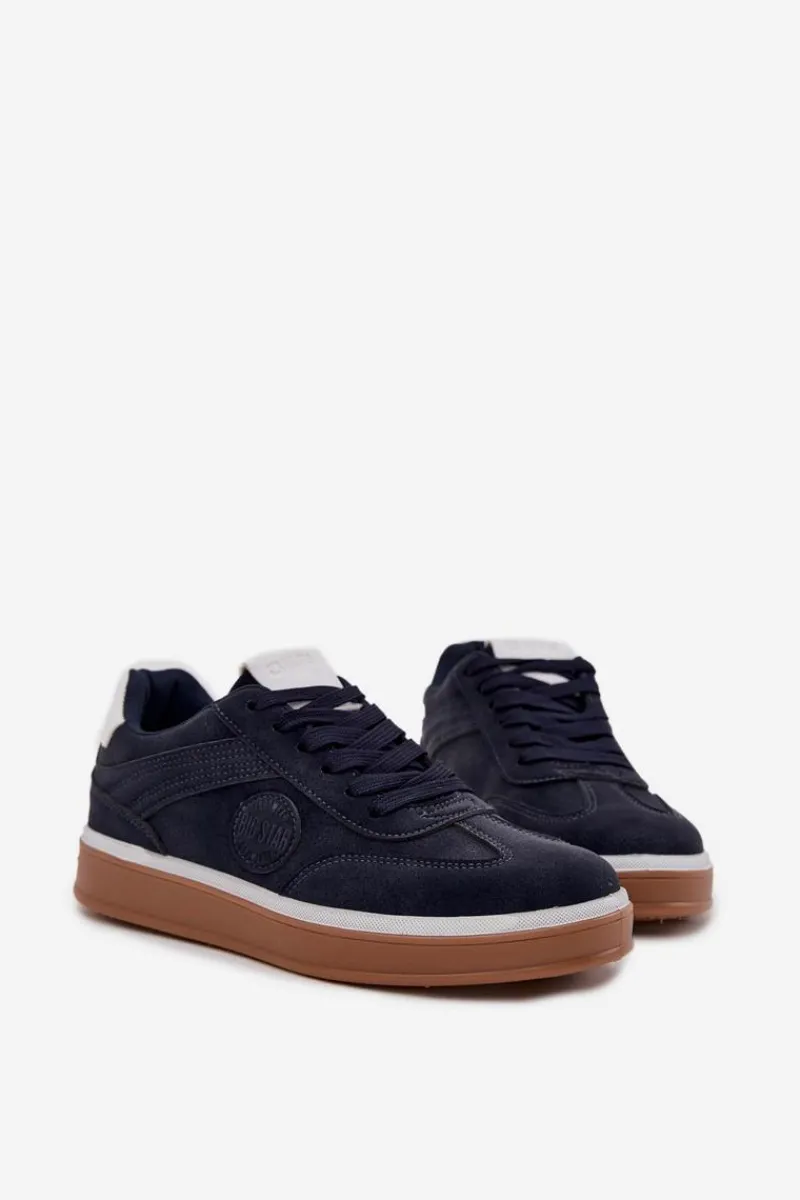 New Big Star Shoes Sneakersy Męskie Niskie Big Star SS174021 HI-POLY SYSTEM Granatowe Niebieski