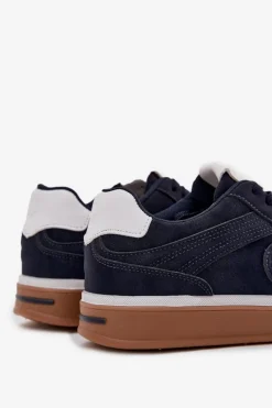 New Big Star Shoes Sneakersy Męskie Niskie Big Star SS174021 HI-POLY SYSTEM Granatowe Niebieski