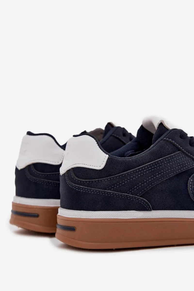 New Big Star Shoes Sneakersy Męskie Niskie Big Star SS174021 HI-POLY SYSTEM Granatowe Niebieski