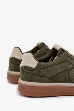 Sale Sneakersy Męskie Niskie Big Star SS174022 HI-POLY SYSTEM Khaki Męskie Obuwie Sportowe Męskie
