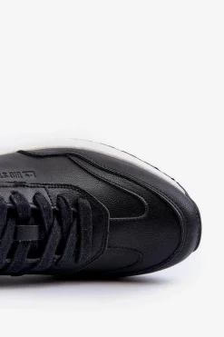 Best Sneakersy Męskie Skórzane BIG STAR NN174287 Czarne Męskie Obuwie Sportowe Męskie