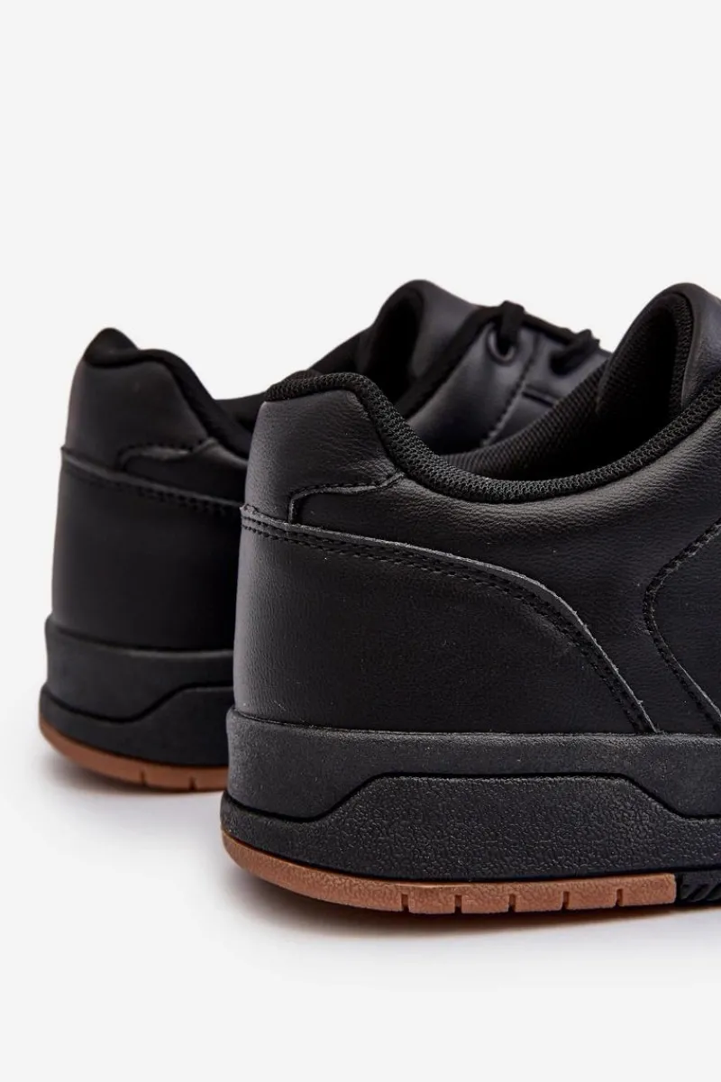 Obuwie Sportowe Męskie>Evento Sneakersy Męskie Z Eko Skóry Czarne Radikalle