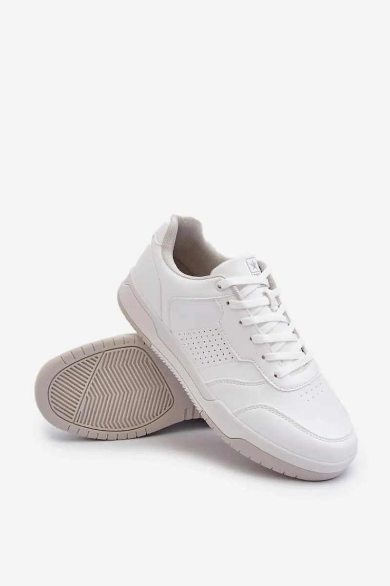 Obuwie Sportowe Męskie>Evento Sneakersy Męskie Z Eko Skóry Białe Radikalle