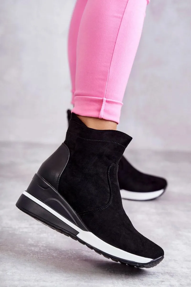 Online Sneakersy Na Koturnie Czarne Rita Damskie Sneakersy Damskie