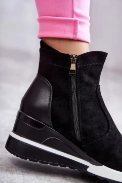 Online Sneakersy Na Koturnie Czarne Rita Damskie Sneakersy Damskie