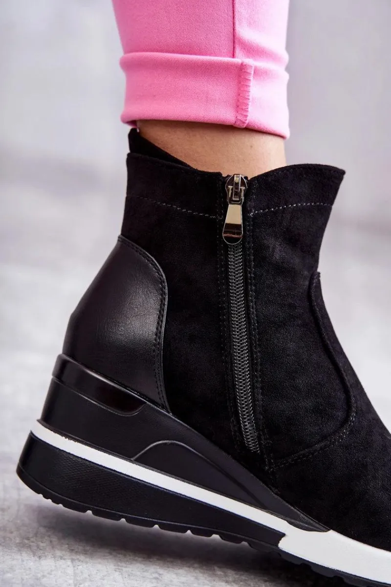 Online Sneakersy Na Koturnie Czarne Rita Damskie Sneakersy Damskie