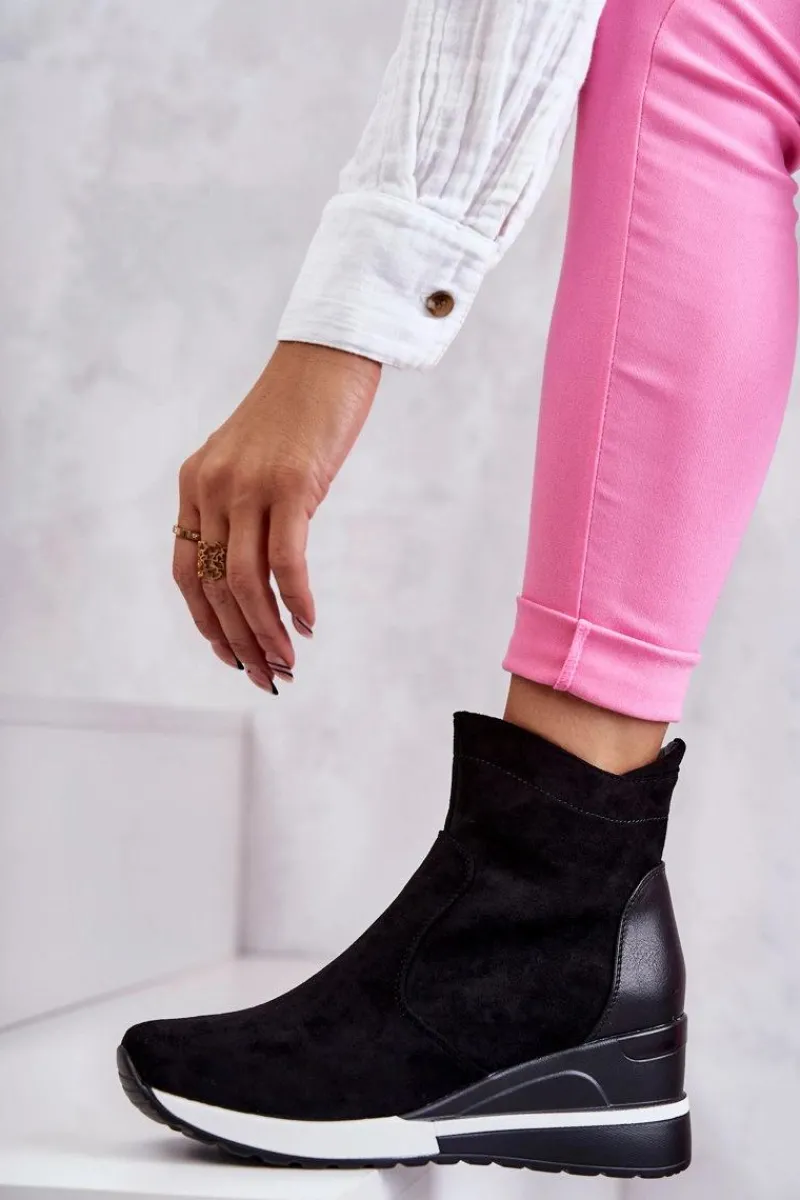 Online Sneakersy Na Koturnie Czarne Rita Damskie Sneakersy Damskie