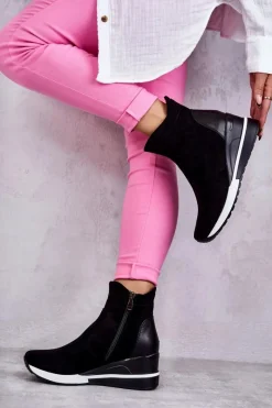 Online Sneakersy Na Koturnie Czarne Rita Damskie Sneakersy Damskie