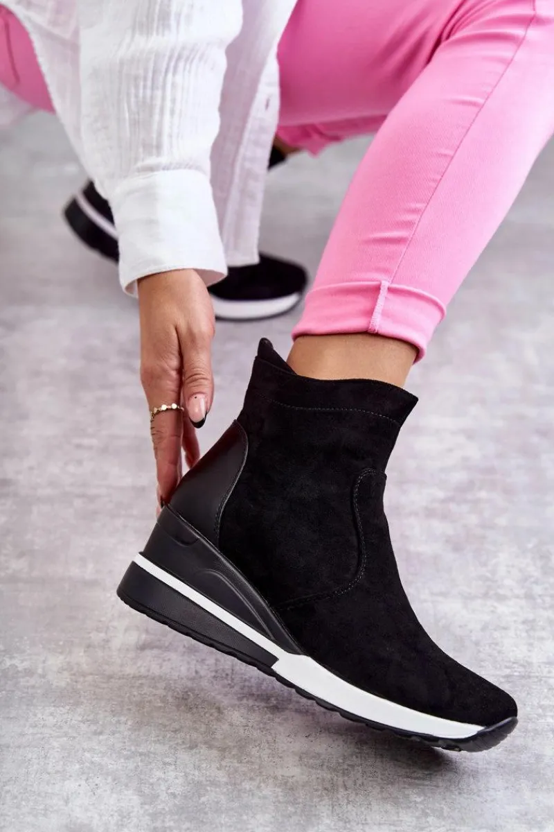 Online Sneakersy Na Koturnie Czarne Rita Damskie Sneakersy Damskie