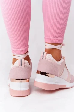 Sale Sneakersy Na Koturnie Różowe Bye Bye Love Damskie Sneakersy Damskie