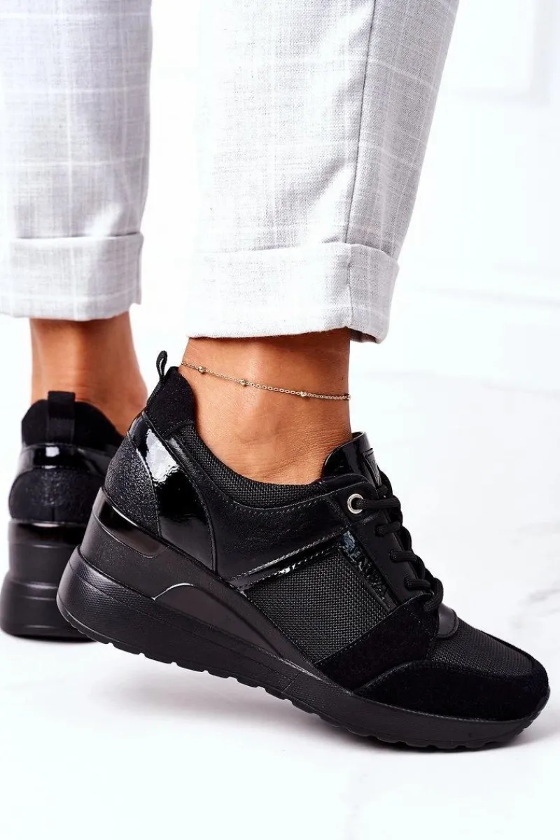 Sale Buty damskie Vinceza Sneakersy Na Koturnie Vinceza 10606 Czarne