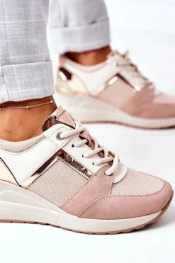 Online Sneakersy Na Koturnie Vinceza 10606 Różowe Damskie Sneakersy Damskie