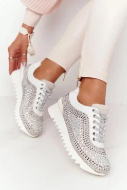 Clearance Boto Sneakersy Na Koturnie Z Cekinami Lu Boo Szare