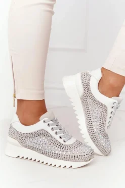 Clearance Boto Sneakersy Na Koturnie Z Cekinami Lu Boo Szare