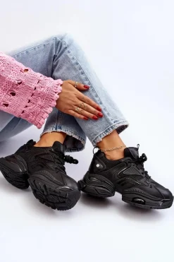 Hot Sneakersy Na Masywnej Podeszwie NN2N4045 Czarne Damskie Sneakersy Damskie