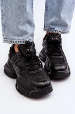 Hot Sneakersy Na Masywnej Podeszwie NN2N4045 Czarne Damskie Sneakersy Damskie