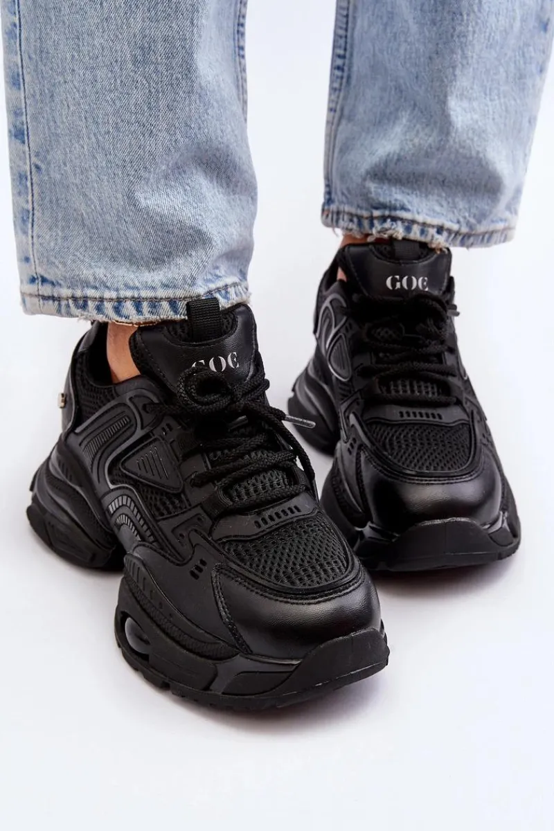 Hot Sneakersy Na Masywnej Podeszwie NN2N4045 Czarne Damskie Sneakersy Damskie