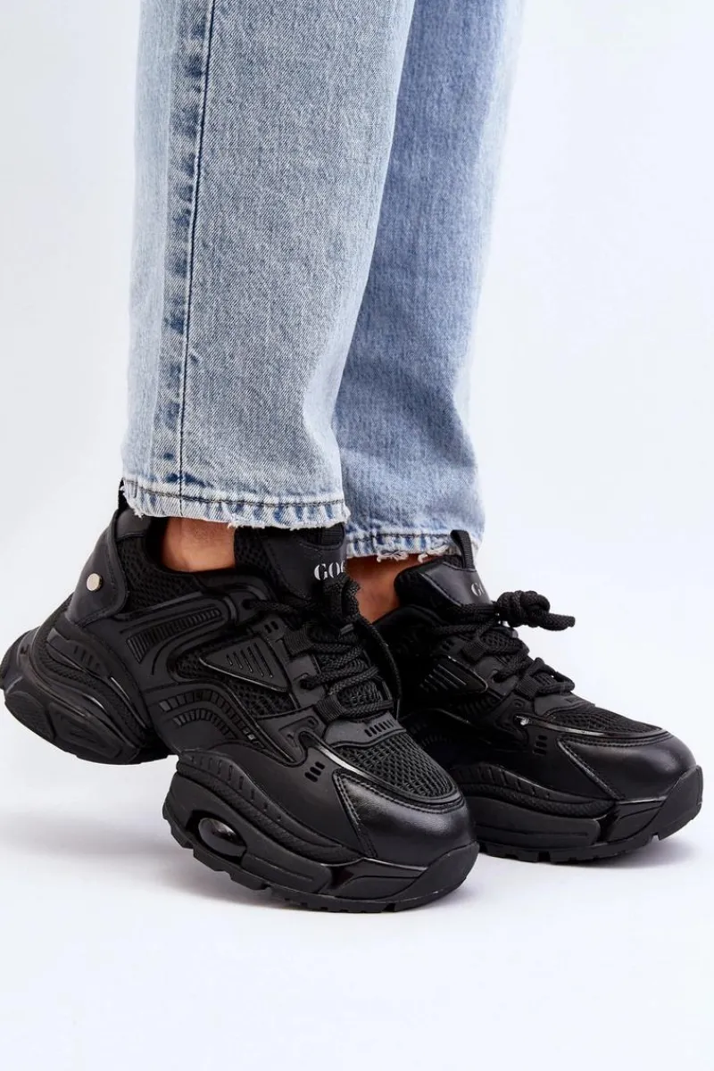 Hot Sneakersy Na Masywnej Podeszwie NN2N4045 Czarne Damskie Sneakersy Damskie