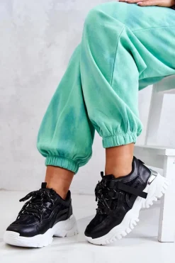 Outlet Boto Sneakersy Na Masywnej Podeszwie Czarne Your Style