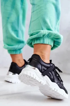 Outlet Boto Sneakersy Na Masywnej Podeszwie Czarne Your Style