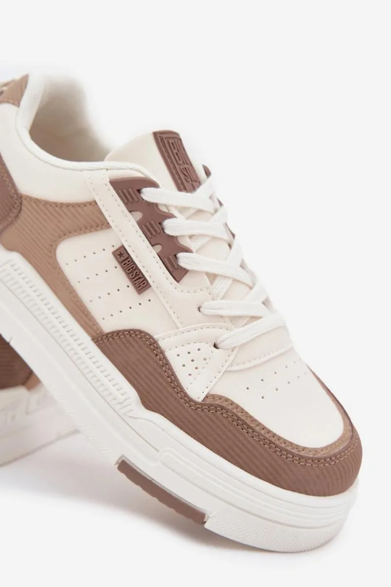 Sneakersy Na Platformie Big Star OO274A151 Ciemnobeżowe Damskie Buty Sportowe Big Star|Sneakersy Damskie