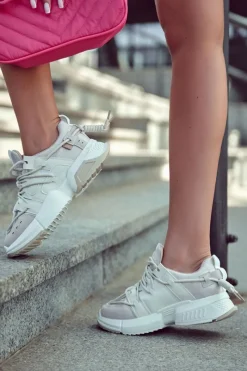 Online Boto Sneakersy Sportowe Buty Damskie Beżowe Someday Brązowy