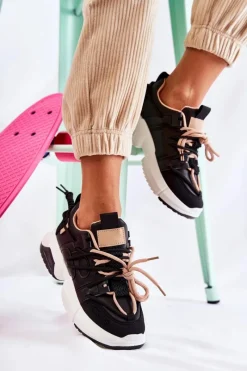 Sneakersy Damskie>Boto Sneakersy Sportowe Buty Damskie Czarne Someday