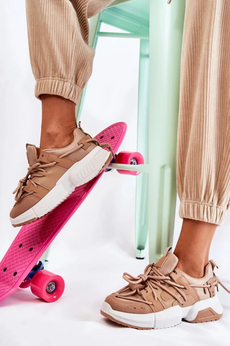 Best Boto Sneakersy Sportowe Buty Damskie Camel Someday