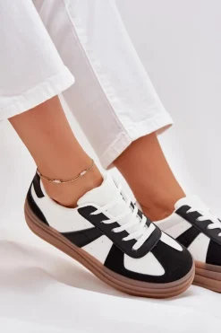 Discount Boto Sneakesy Damskie Na Platformie Biało-Czarne Sivirae