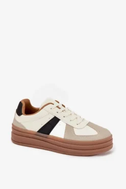 Best Sneakesy Damskie Na Platformie Beżowe Sivirae Damskie Sneakersy Damskie