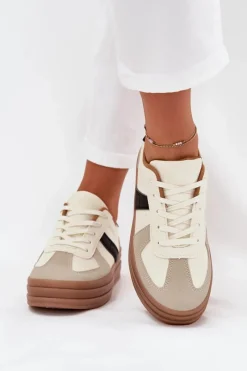 Best Sneakesy Damskie Na Platformie Beżowe Sivirae Damskie Sneakersy Damskie