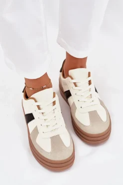 Best Sneakesy Damskie Na Platformie Beżowe Sivirae Damskie Sneakersy Damskie