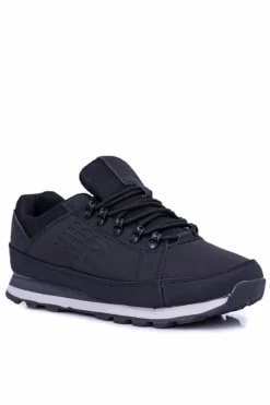 Discount Boto Solidne Męskie Czarne Buty Trekkingowe Newlans