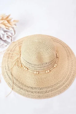 Okrycia Głowy>Boto Słomiany Kapelusz Z Dużym Rondem BRUNO ROSSI Beżowy