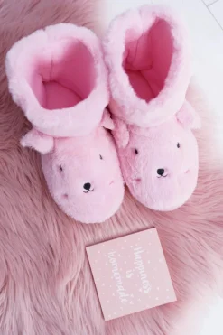 Discount Boto SOXO Ciepłe Domowe Różowe Botki Papcie Króliczki 97308