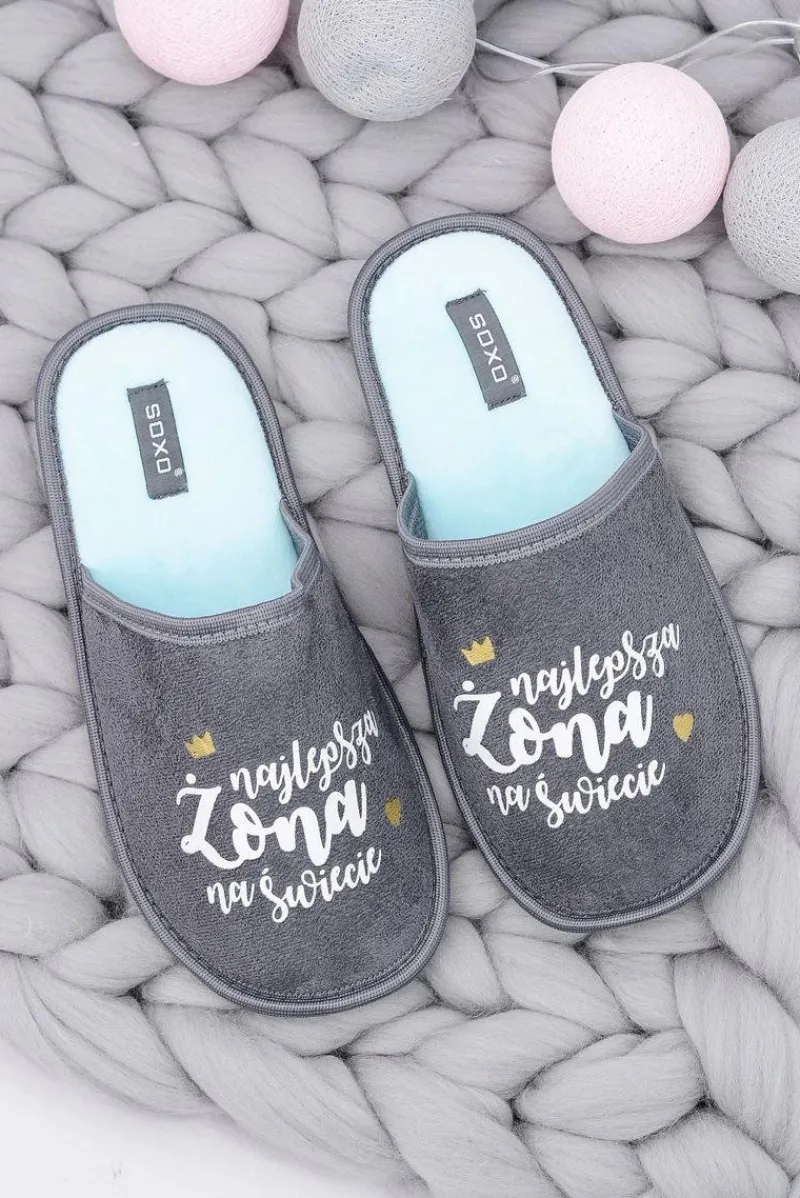 New SOXO Damskie Papcie Najlepsza Żona Na Świecie Damskie Kapcie Klasyczne