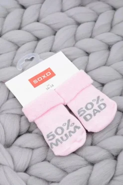 Hot Boto Soxo Niemowlęce Skarpetki Różowe 50% Mum Dad