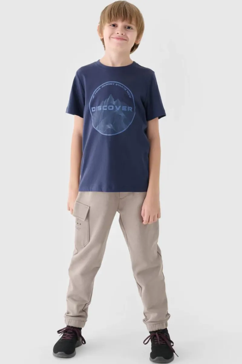 Discount Spodnie Chłopięce Dresowe Joggery JWAW24TTROM760-26S Szare Dzieci Spodnie Dziecięce|Odzież 4F