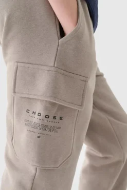 Discount Spodnie Chłopięce Dresowe Joggery JWAW24TTROM760-26S Szare Dzieci Spodnie Dziecięce|Odzież 4F