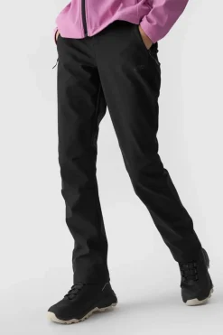 Outlet Spodnie trekkingowe Softshellowe Membrana 5000 Damskie WAW24TFTRF0784-20S Czarne Damskie Spodnie Damskie|Odzież 4F