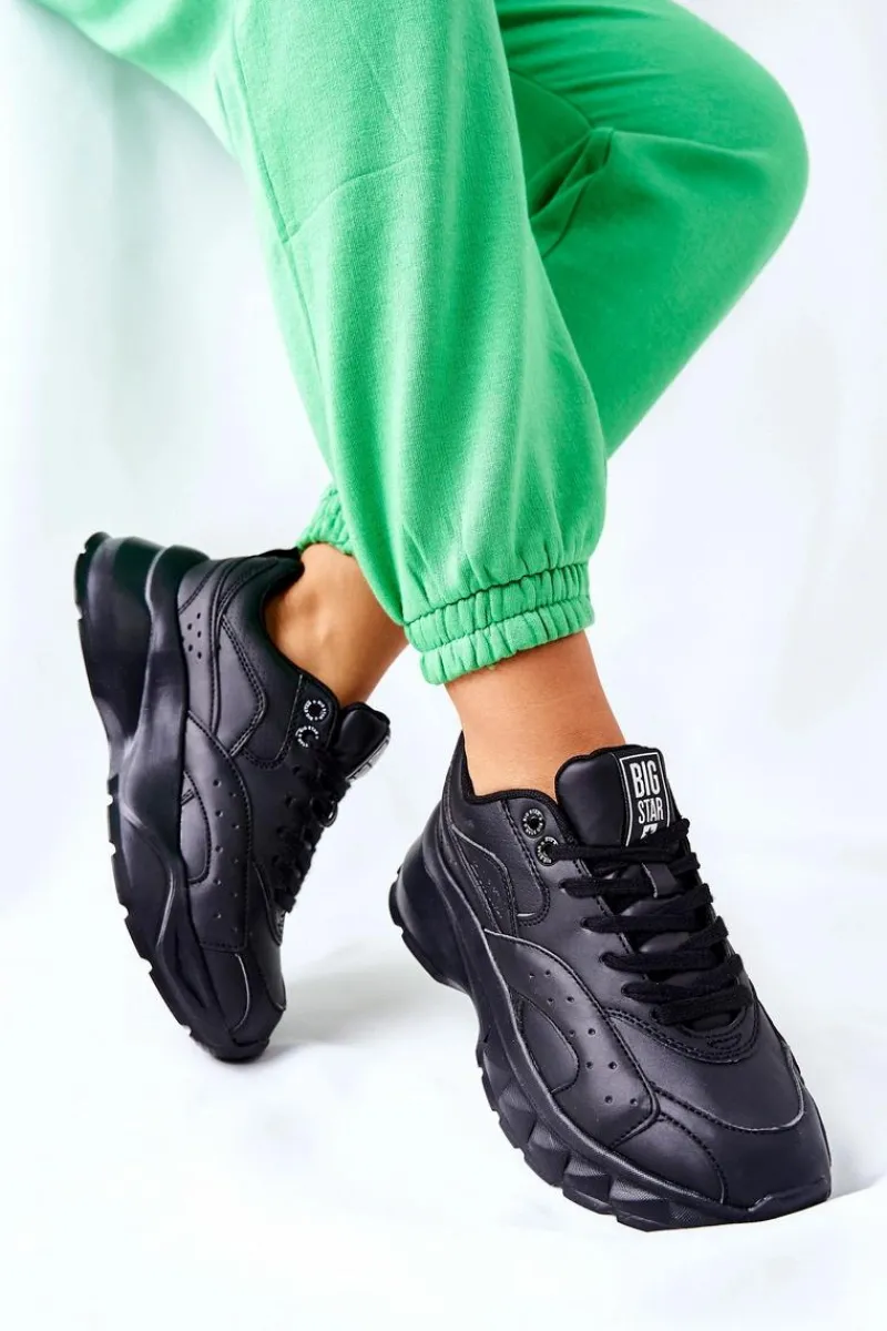Outlet Sportowe Buty Big Star II274287 Czarne Damskie Buty Sportowe Na Platformie|Buty Sportowe Big Star
