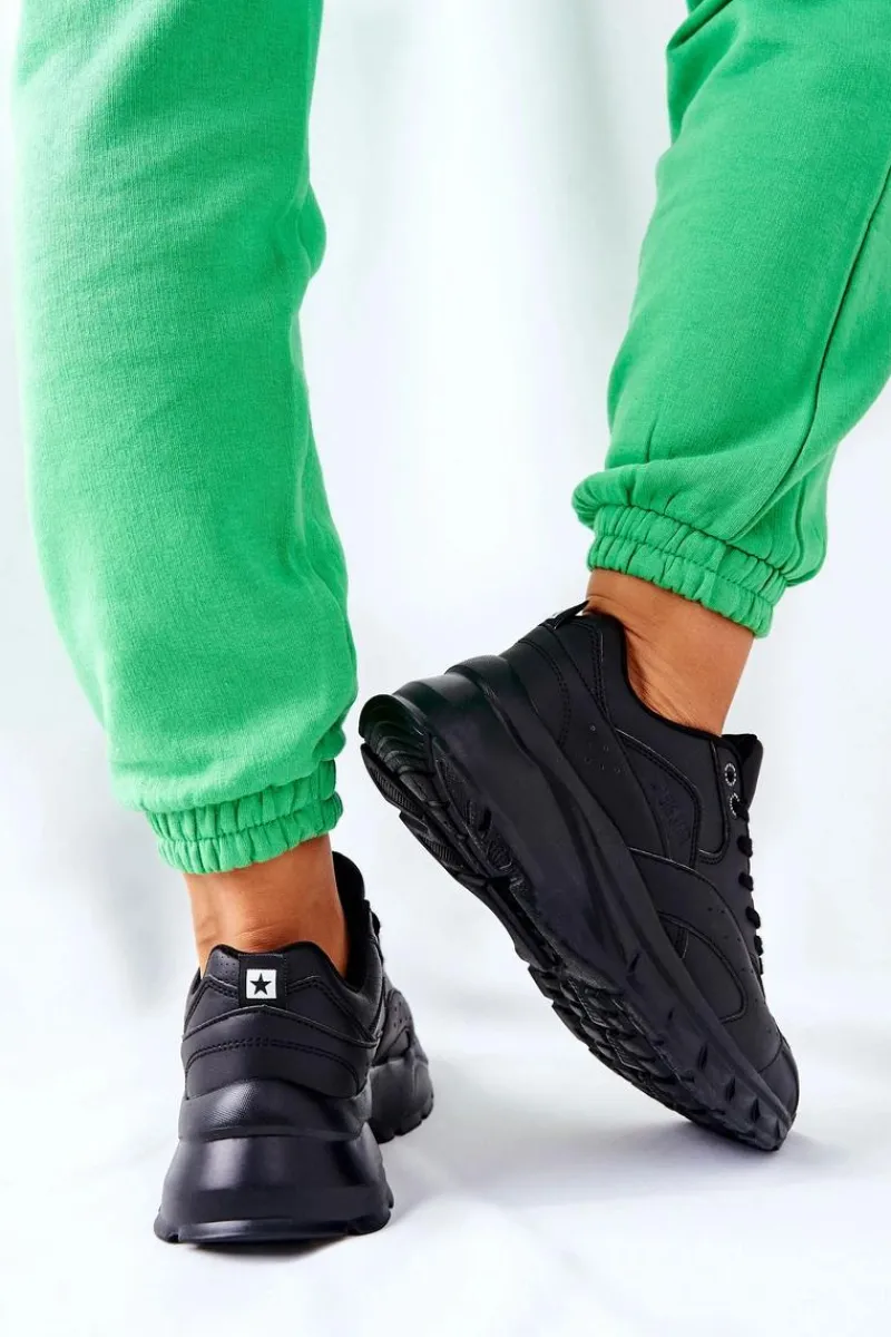 Outlet Sportowe Buty Big Star II274287 Czarne Damskie Buty Sportowe Na Platformie|Buty Sportowe Big Star
