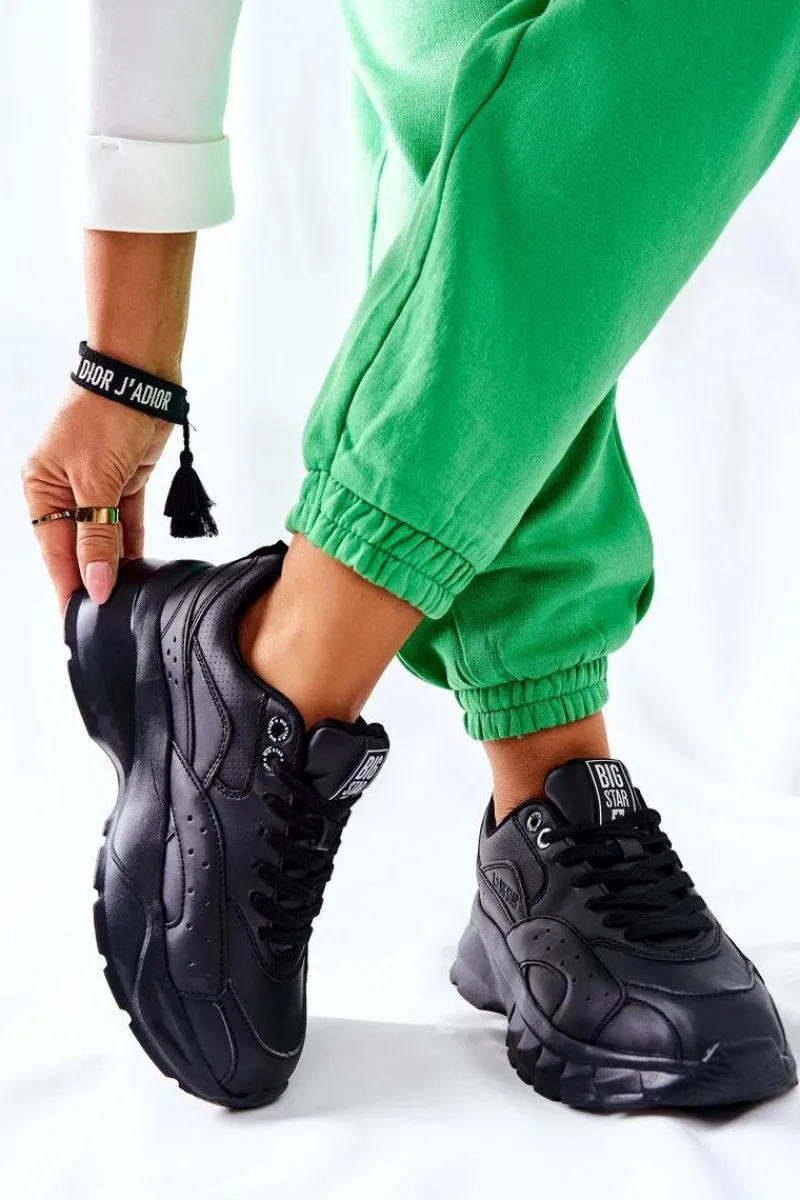 Outlet Sportowe Buty Big Star II274287 Czarne Damskie Buty Sportowe Na Platformie|Buty Sportowe Big Star