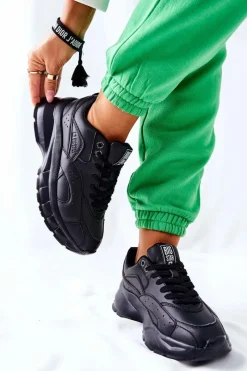 Outlet Sportowe Buty Big Star II274287 Czarne Damskie Buty Sportowe Na Platformie|Buty Sportowe Big Star