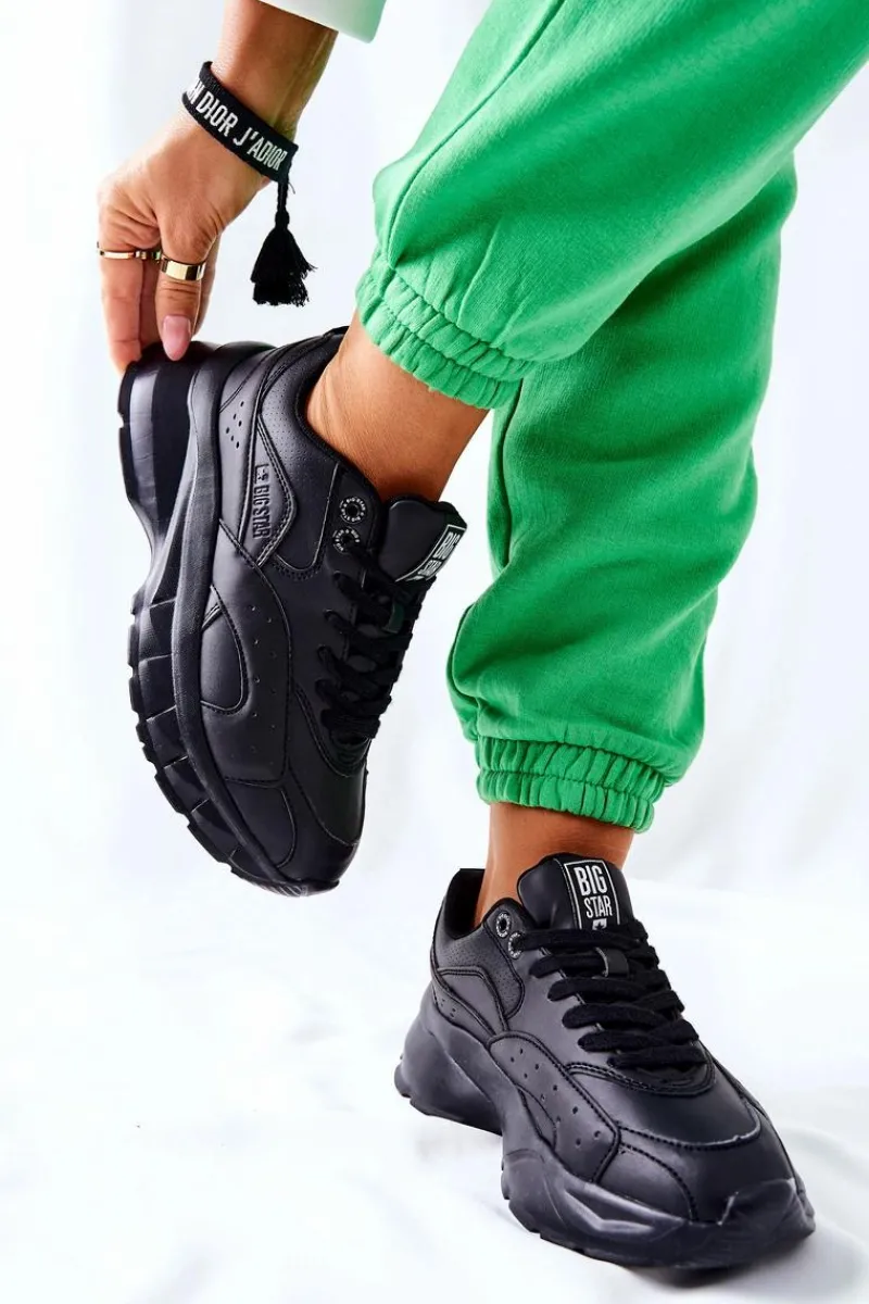 Outlet Sportowe Buty Big Star II274287 Czarne Damskie Buty Sportowe Na Platformie|Buty Sportowe Big Star